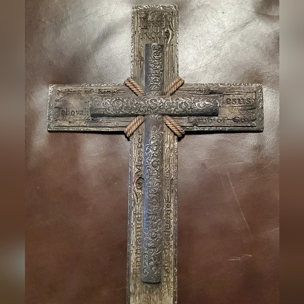 Rustic Wooden Cross with Rope Detail